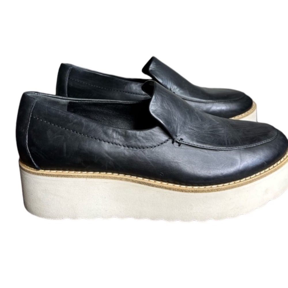 Vince black leather loafers sneakers slip on Zeta 8